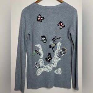 Anthro Cashmere Blend Lace Butterfly Cardigan